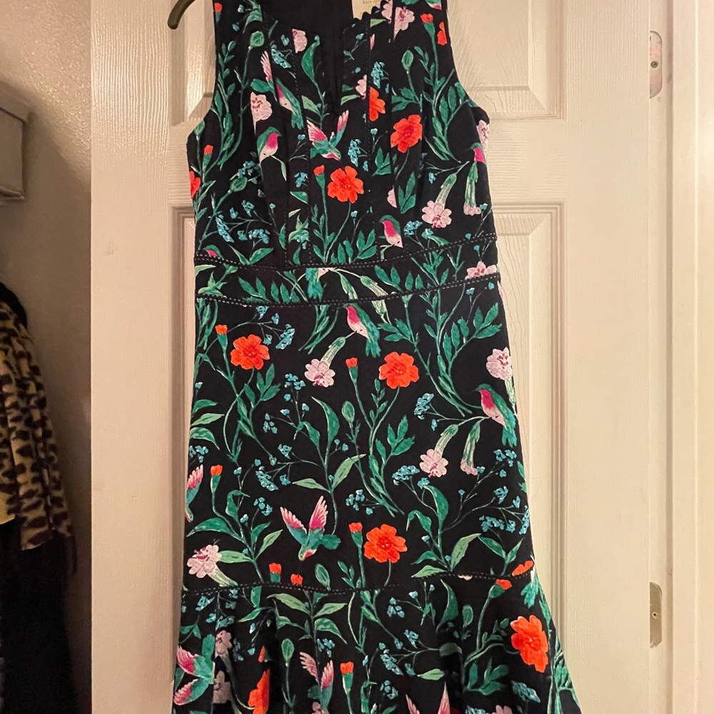 Kate Spade Red and Pink Sundress Midi Cocktail V-neck Sleeveless